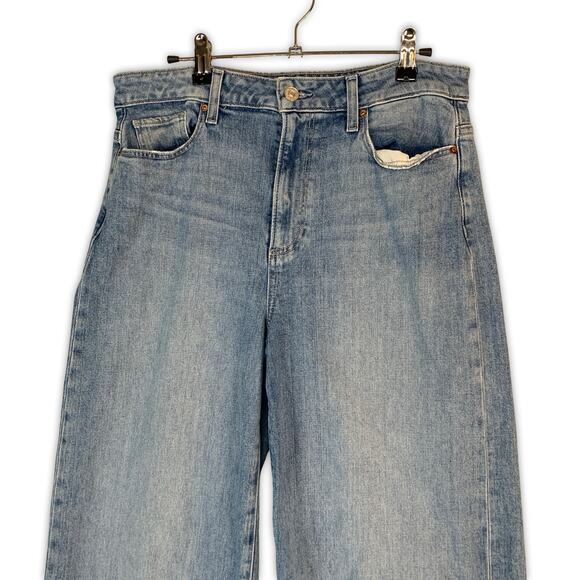 PAIGE Harper Jeans Women Size 26 Blue Kara Wash Wide Leg High Rise Denim - Picture 3 of 11